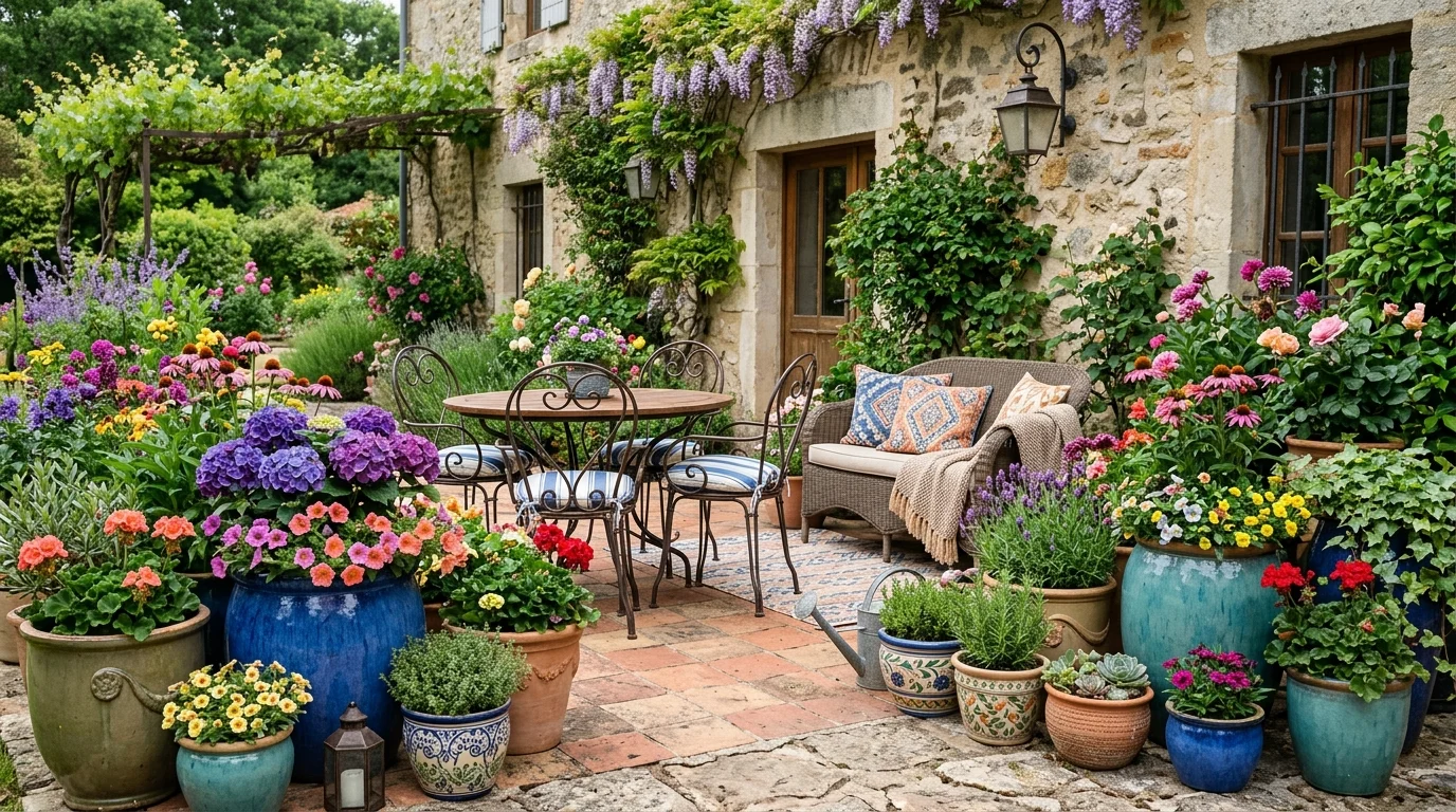 Patio Flower Styling Ideas inspiration image.