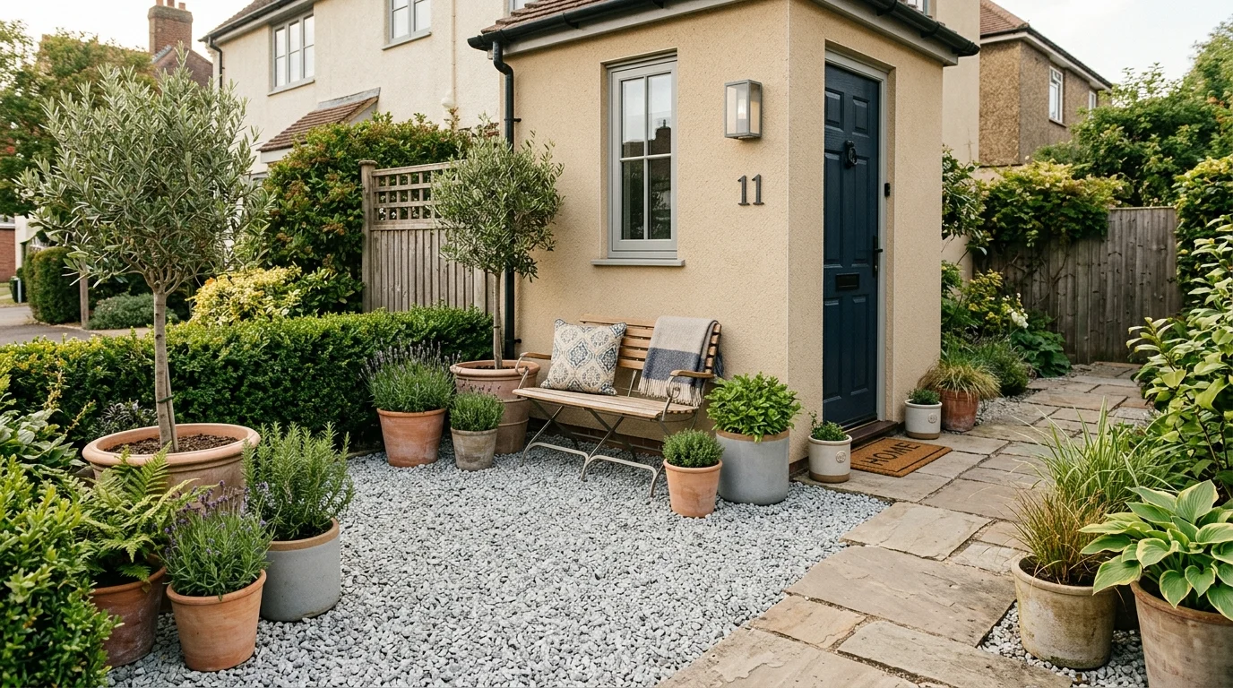 Stone and Mulch Contrast image.
