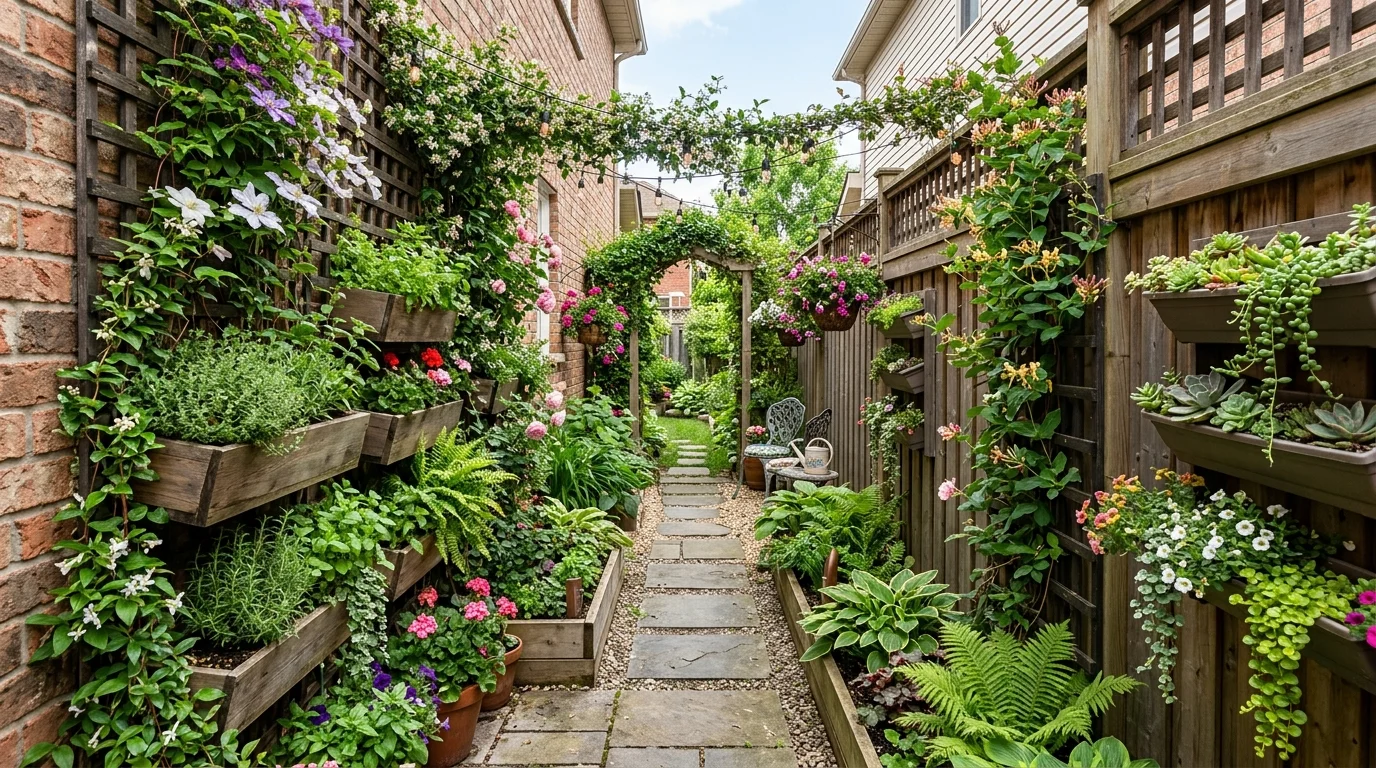 Small Narrow Garden Tips to Maximize Space inspiration image.