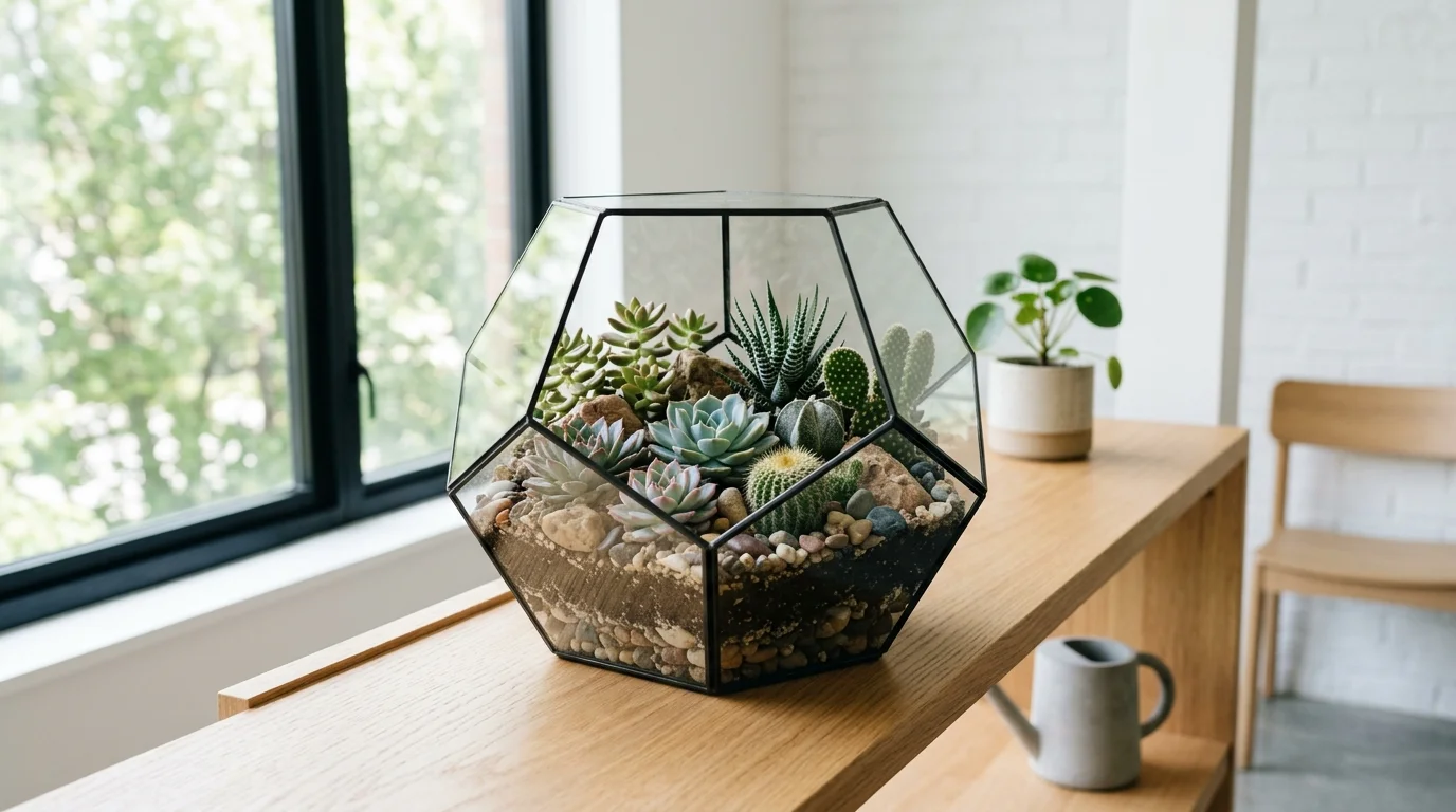 Open Wood-Base Terrarium image.