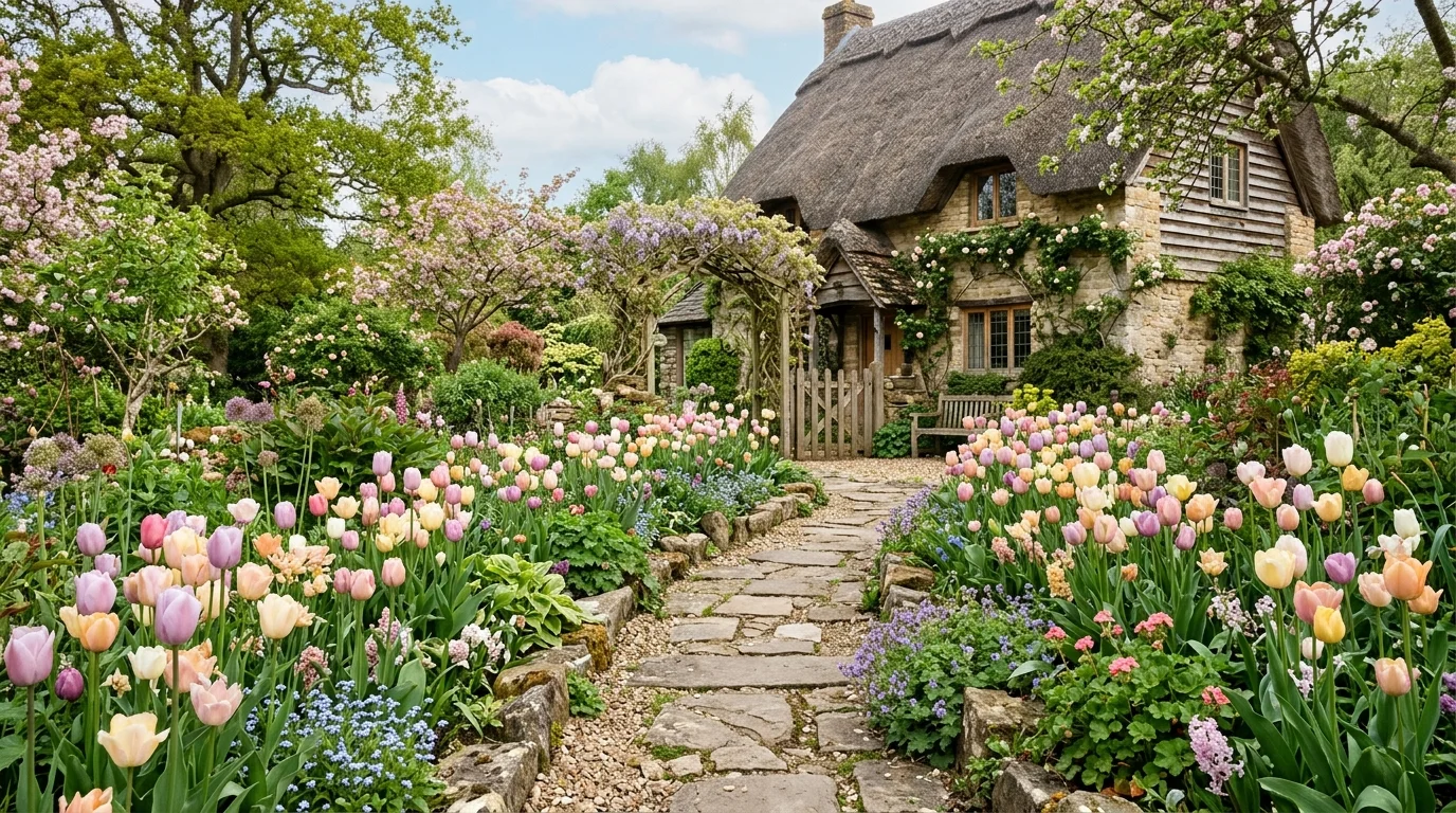 Cottage Tulip Border Garden image.