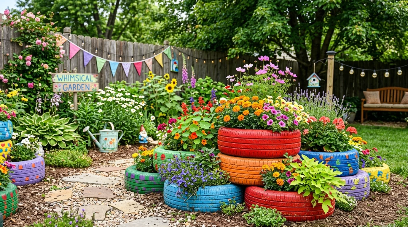 Whimsical Garden Ideas on a Budget inspiration image.