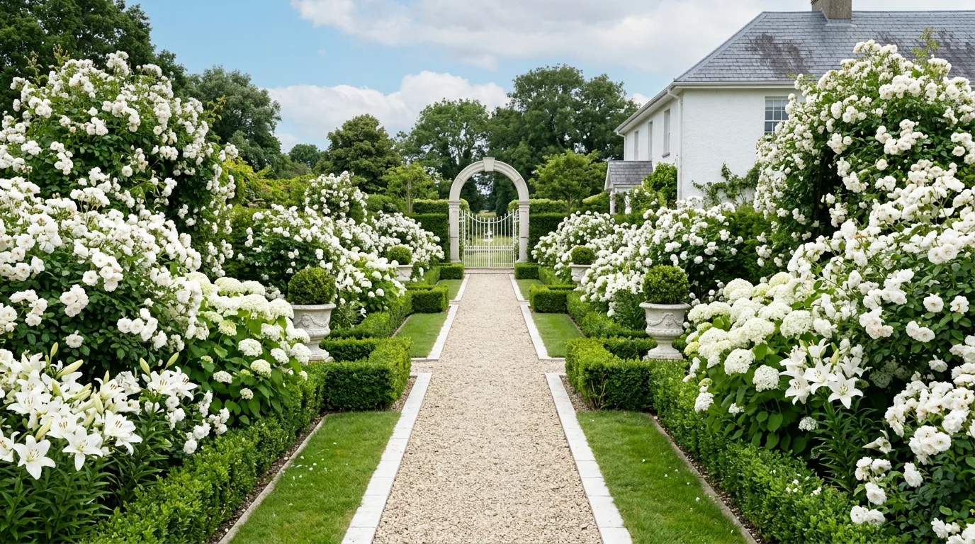 White Garden Ideas for Simple Elegance inspiration image.