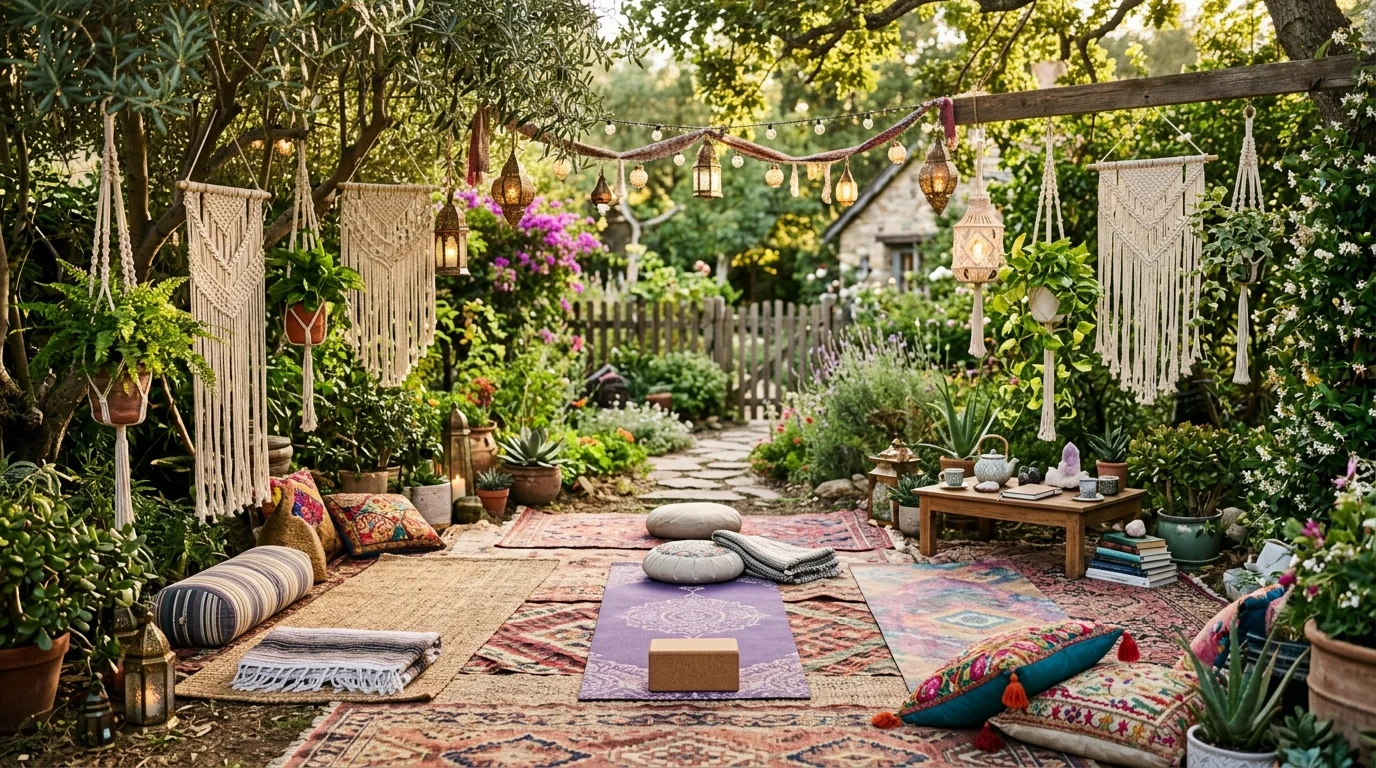 Cozy Boho Yoga Garden image.