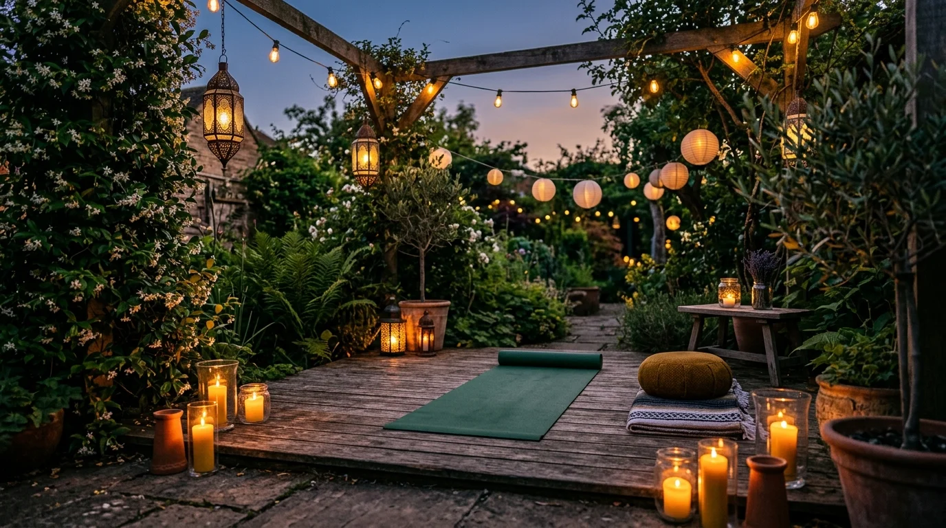 Candlelit Evening Yoga Garden image.