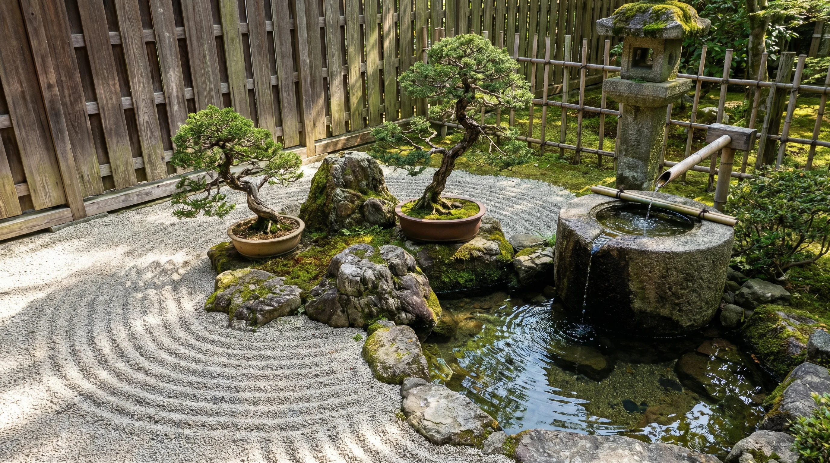 Zen yard and zen backyard ideas inspiration image.